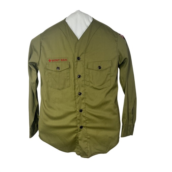 Scouting America Other - VTG Boy Scouts Shirt Men's Sz S 1970's Button B.S.O.A. Patches